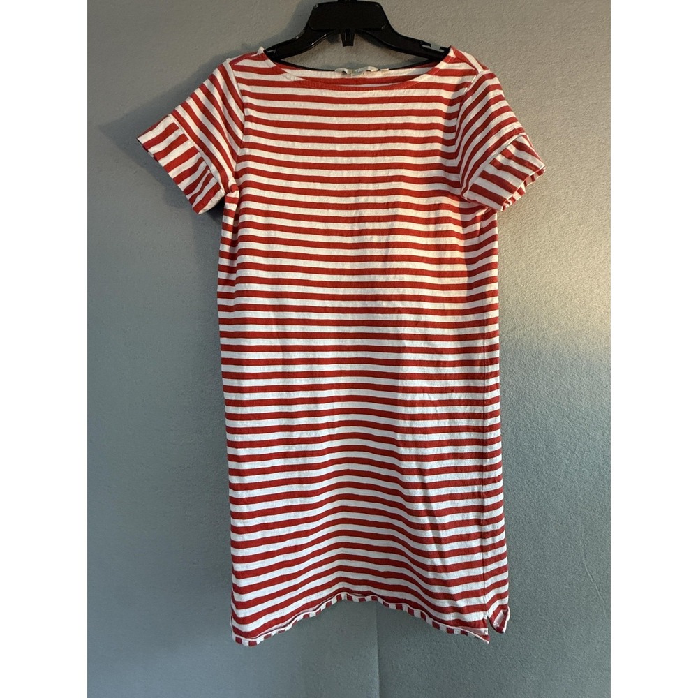 Boden Dress Womens‎ 6P Red White Stripe T Shirt Short Sleeve Cotton Shift Casual